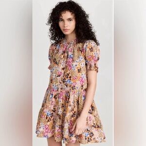 Apiece Apart Las Alturas Floral-Print Puff-Sleeve Mini Dress
Size S